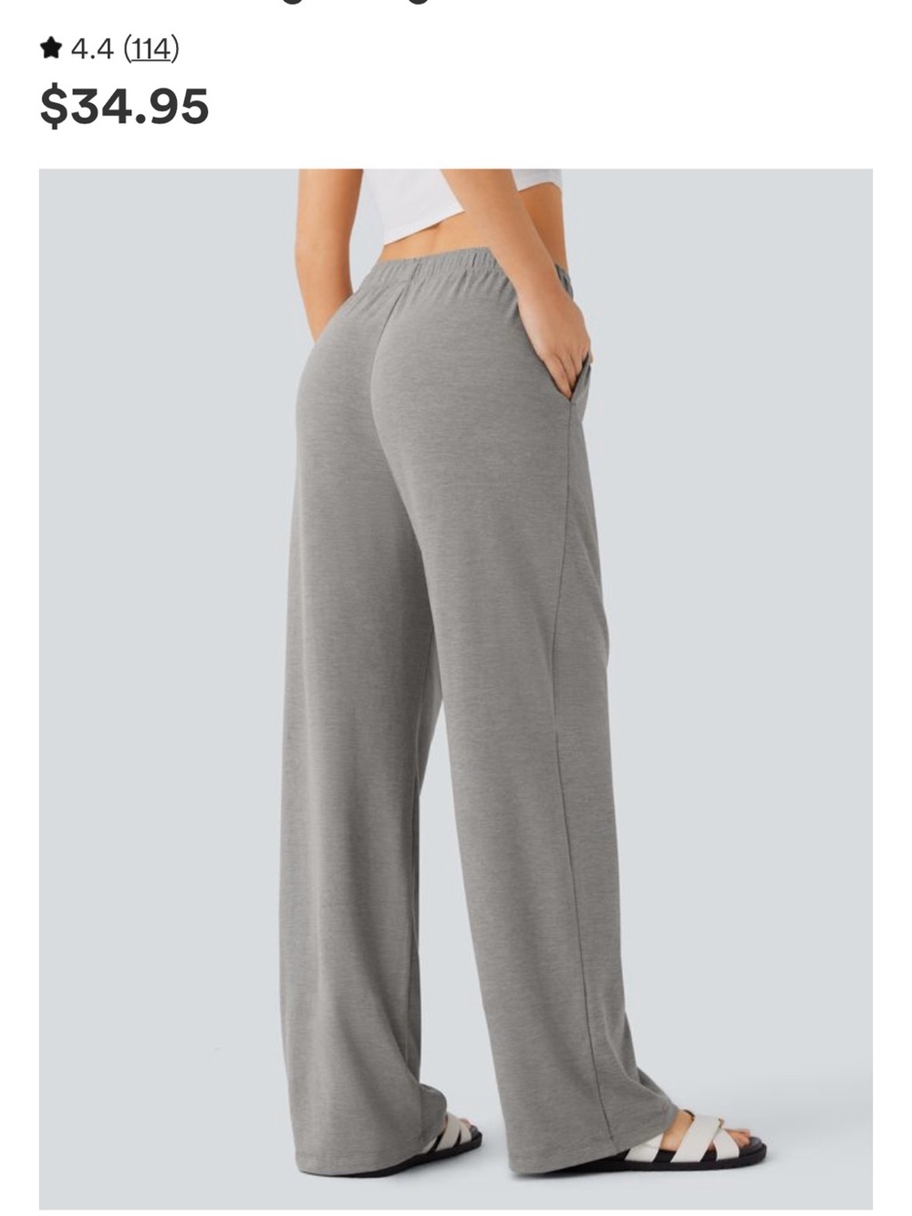 HALARA Wide Leg Lounge Pants in Gray
